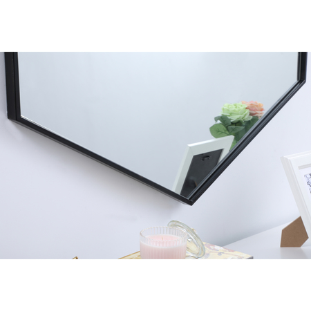 Elegant Decor Metal Frame Hexagon Mirror 41 Inch In Black MR4541BK